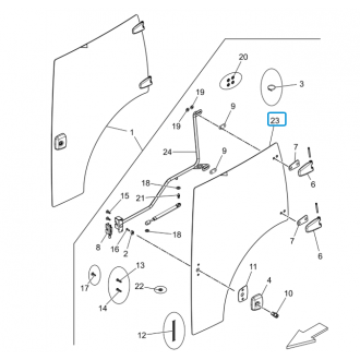 DRZWI LEWE SZYBA ORYGINAŁ ARGO LANDINI 6607080A1