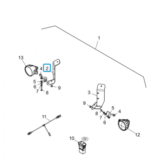 UCHWYT HALOGENÓW  6711831A1 Landini